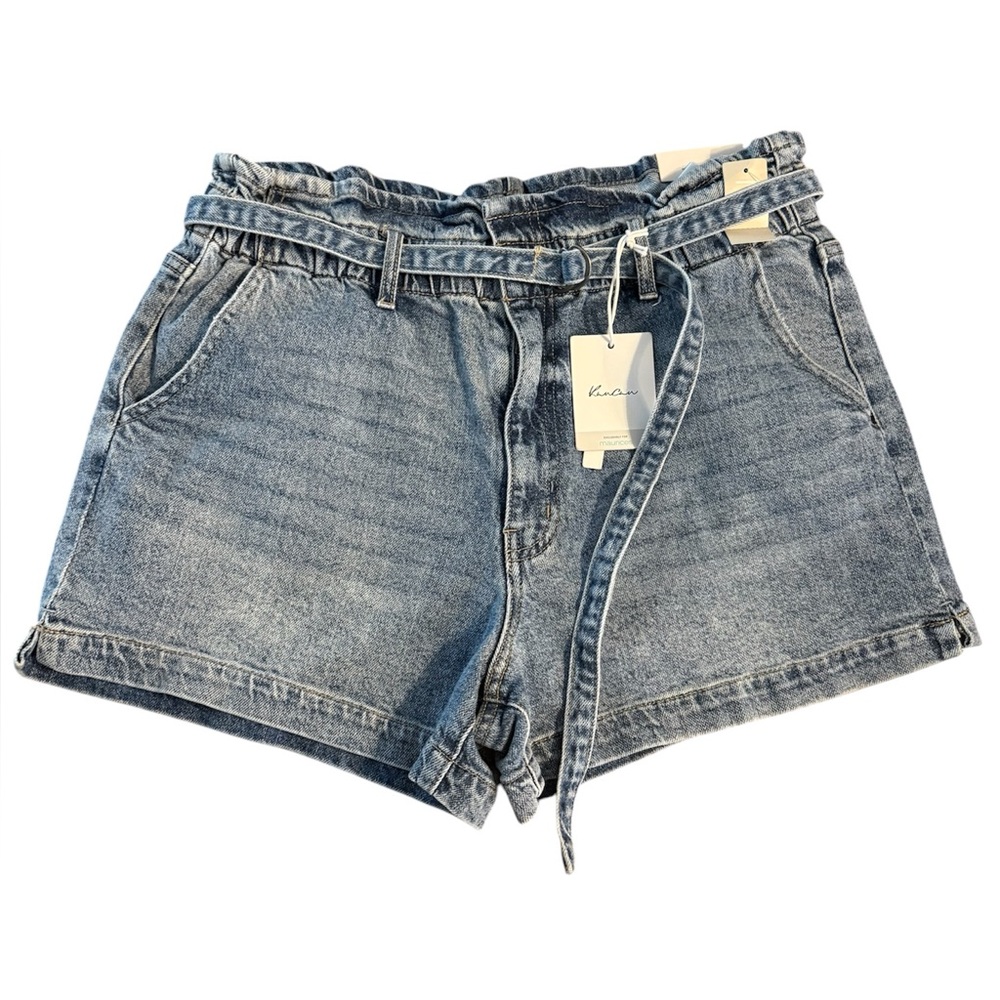 KanCan NWT Denim Shorts Paperbag High-Rise Waist with belt Size 31